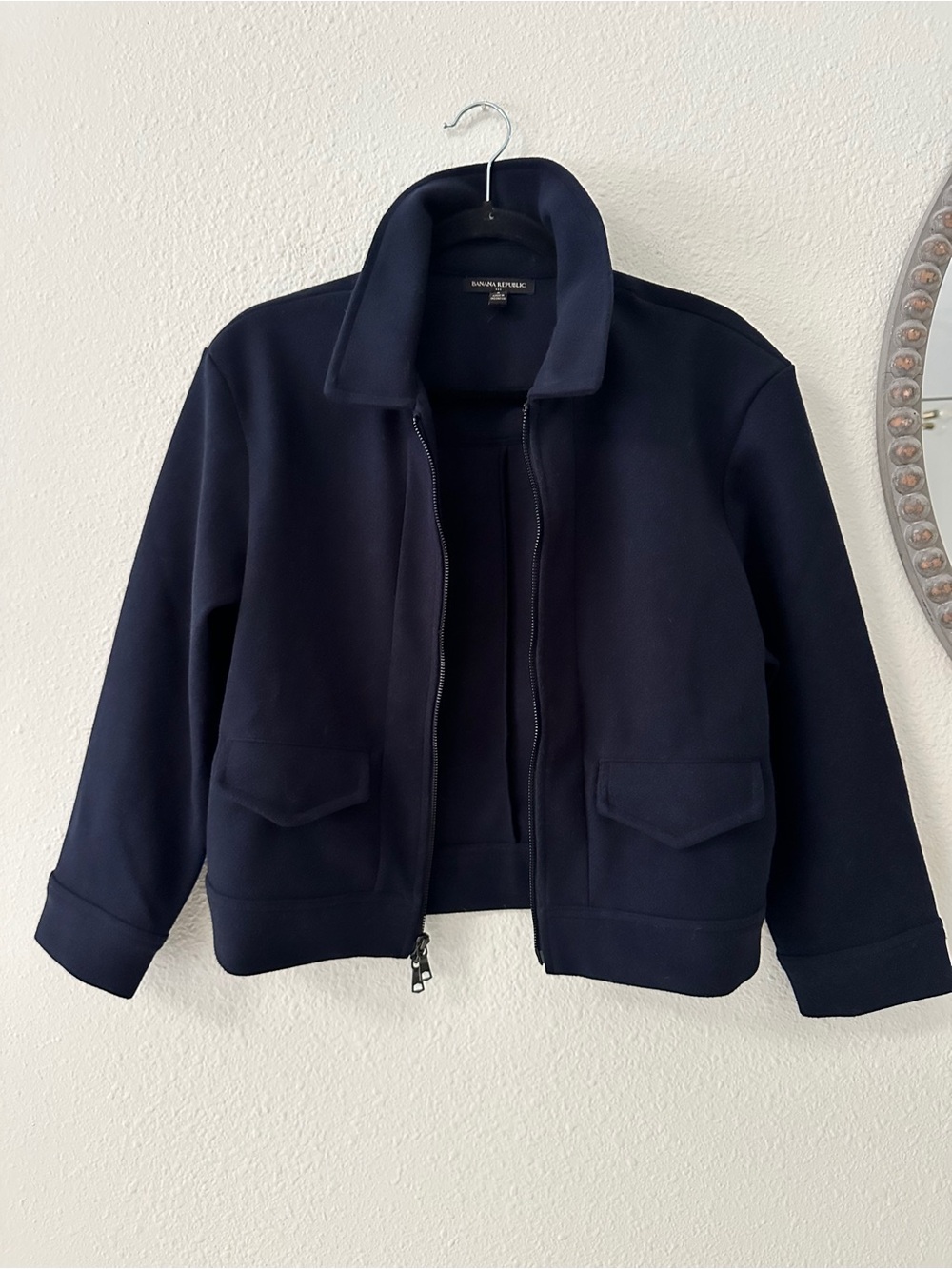 Banana Republic Dark Navy Zip-Front  Bomber Jacket - Picture 2 of 8
